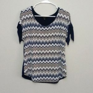 Navy blue chevron pattern blouse